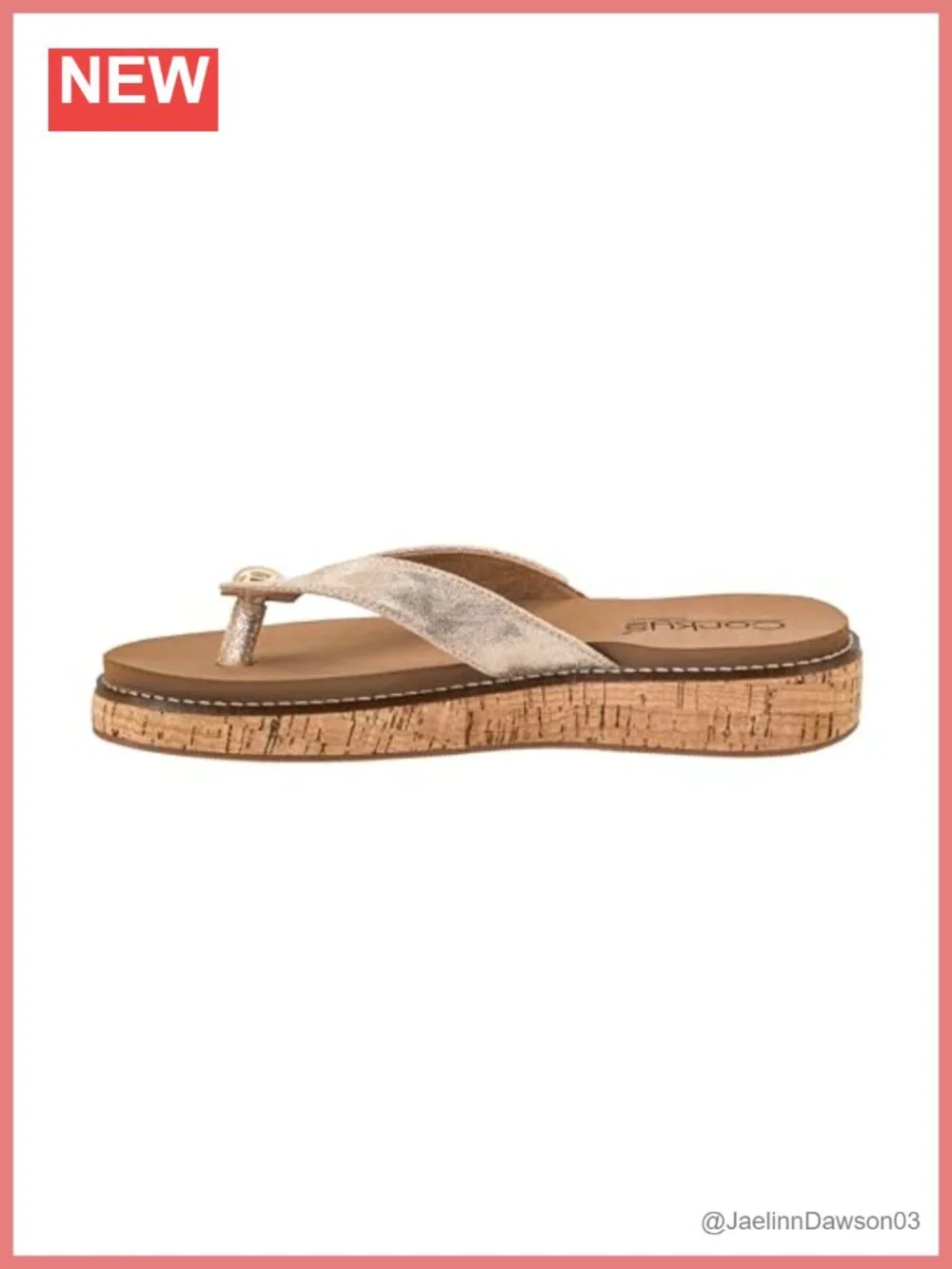 Women's Cork Wrapped Flip Flop Sandals Cushioned EVA Insole 1 Inch Heel